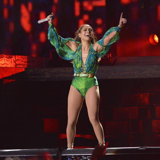 Jennifer Lopez in mid performance.