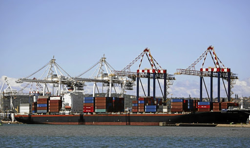 Becalmed: A container ship docks at Durban Port. The performance of Textainer has been chronically below par. Picture: THE TIMES /MARIANNE SCHWANKHART