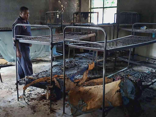 The aftermath of a fire at Lamu Boys' Secondary School, May 17, 2018. /CHETI PRAXIDES