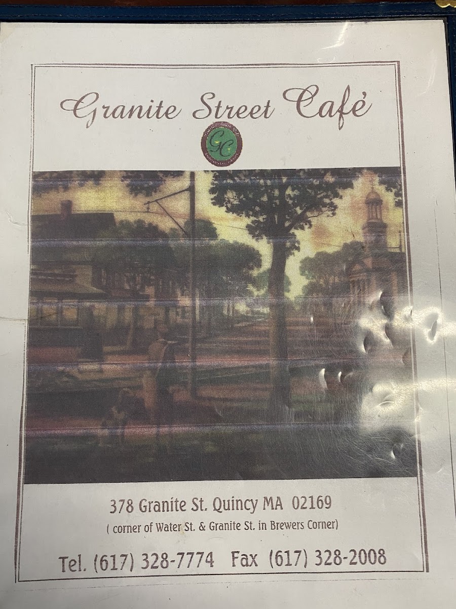 Granite Street Cafe gluten-free menu