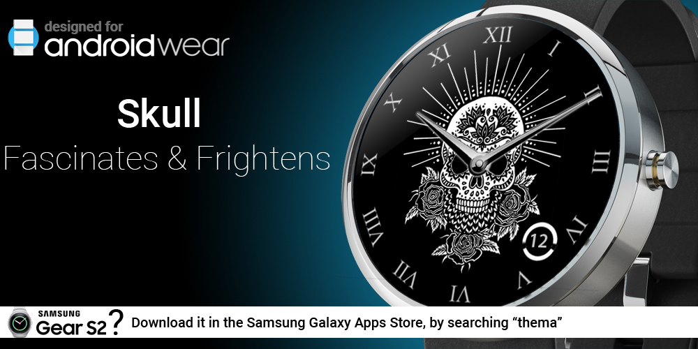 Android application Skull Wear Watch Face screenshort