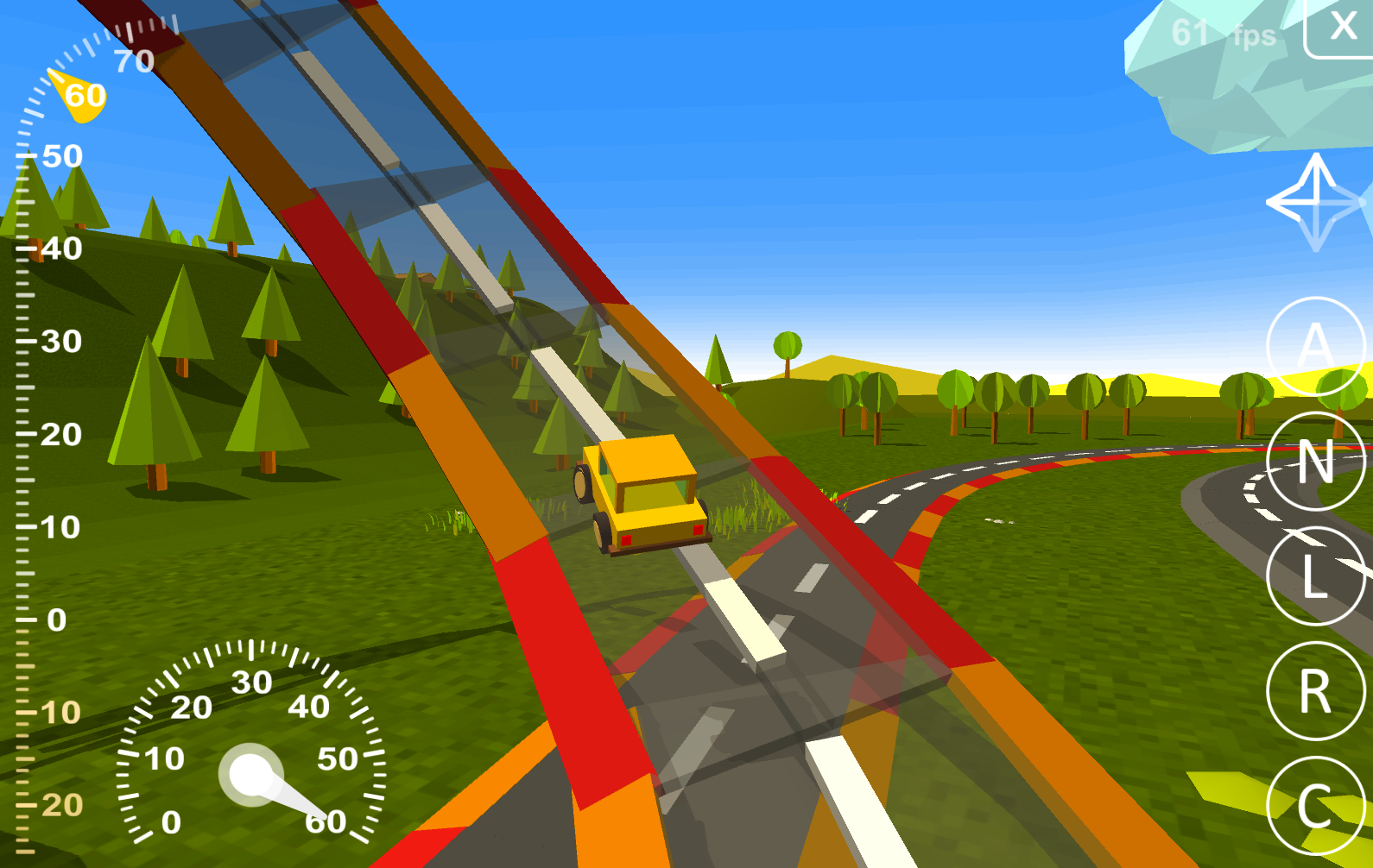 Android application Roads Blocky: Pixel Cars screenshort