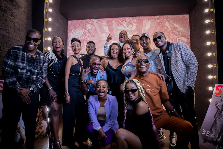Cast of House of Zwide, Tsakane Sono, Lesedi Matsunyane-Ferguson, Warren Masemola, Candice Modiselle, Wanda Zuma and attendees at SMag Beauty Issue cover launch.