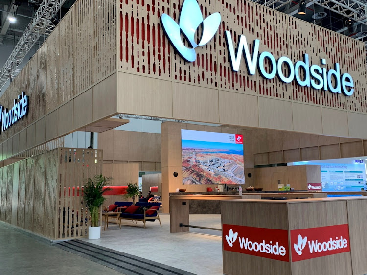 Australia's Woodside Energy Group's exhibition booth is seen at the World Gas Conference 2022 in Daegu, South Korea. Picture: FLORENCE TAN/REUTERS