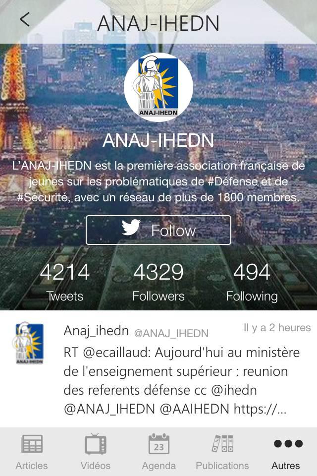 Android application ANAJ-IHEDN screenshort