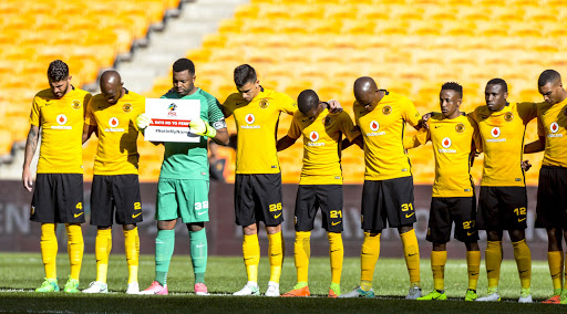 Kaizer Chiefs' players before their Absa Premiership match against Bidvest Wits at FNB Stadium on May 26, 2017 in Johannesburg, South Africa.