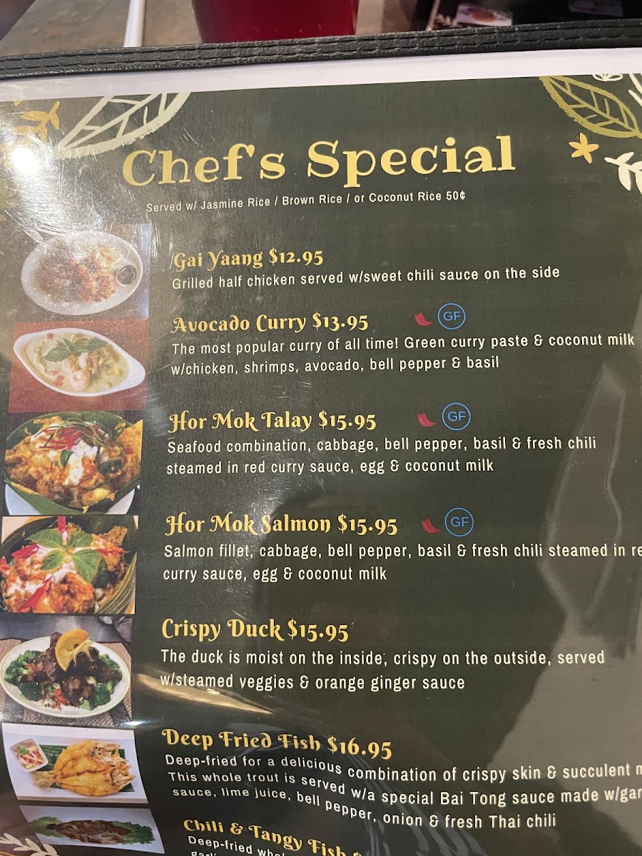 Bai Tong gluten-free menu