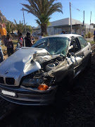 Two people were injured after a Metrorail train collided with a vehicle in Lakeside on Tuesday.
