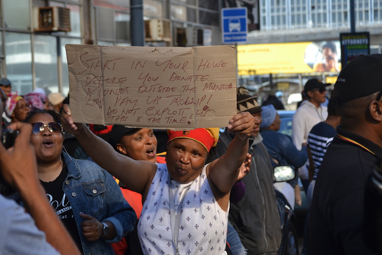 Port Elizabeth municipal workers on strike in June demanding back pay.