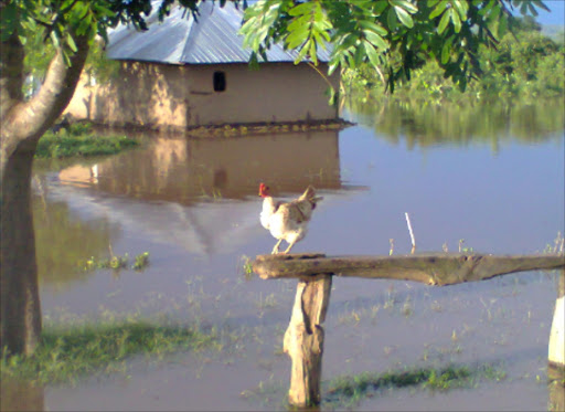 A flooded home in Nyatike, Migori county