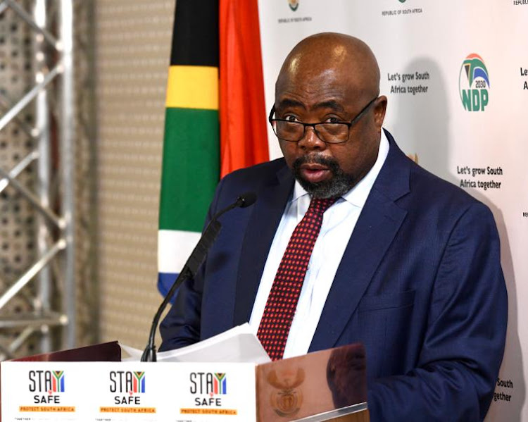 Employment and labour minister Thulas Nxesi at an economic cluster briefing on Friday.