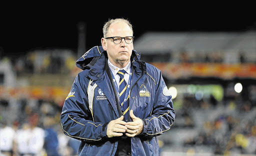 DOUBLE AGENT: Jake White while he was serving as the head coach of the Brumbies. He returns to Canberra, Australia, on Saturday for the first time since he left