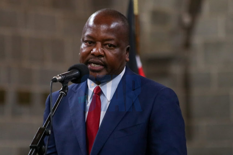 Health CS Mutahi Kagwe speaking during the Investiture ceremony at the All Saints Cathedral, Nairobi on March 24, 2022.