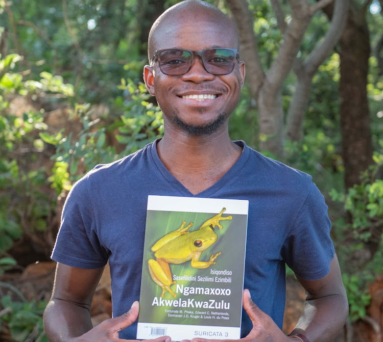Fortunate Phaka, author of book titled A Bilingual Field Guide to The Frogs of Zululand.