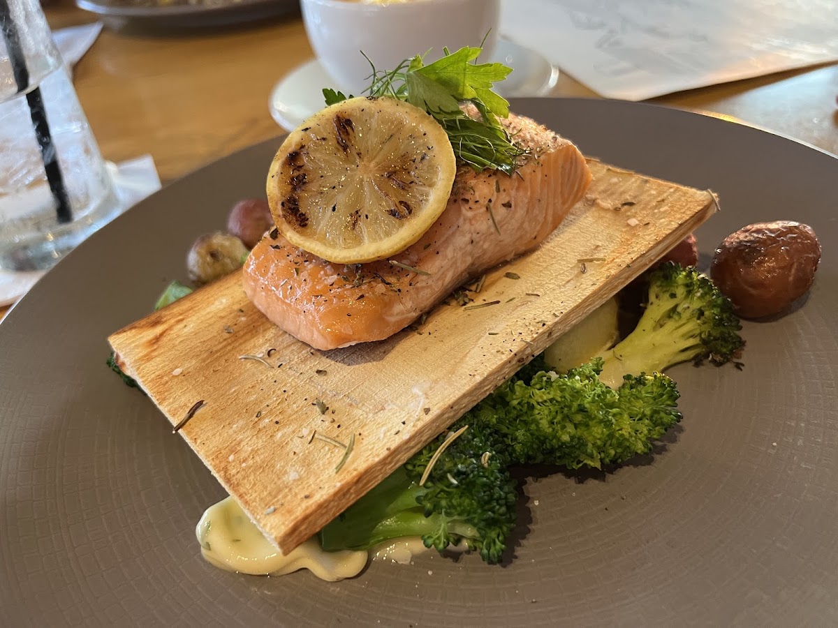 Cedar plank salmon