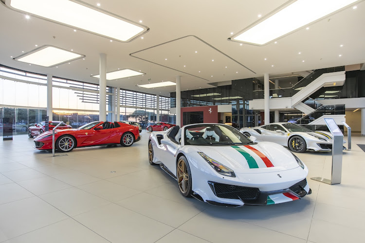The Ferrari showroom in Bryanston, Johannesburg.