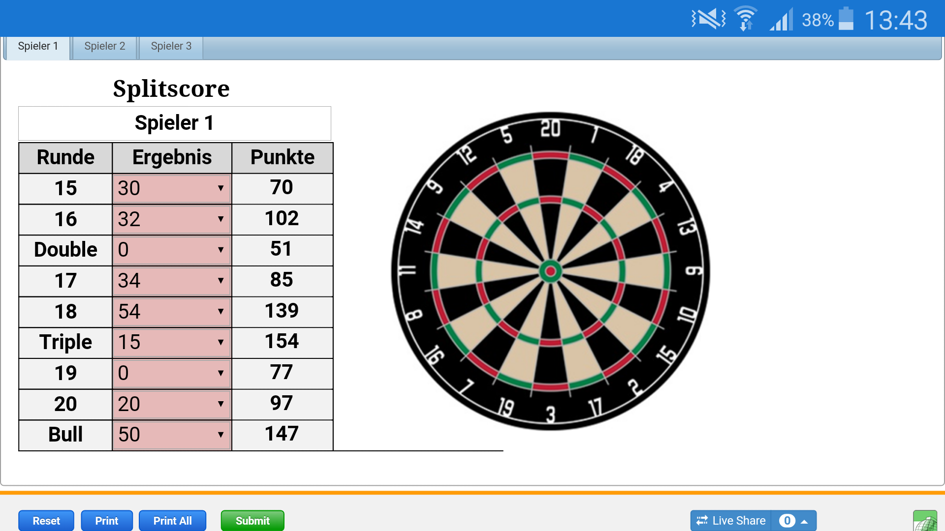 Android application Darts Splitscore best Training screenshort