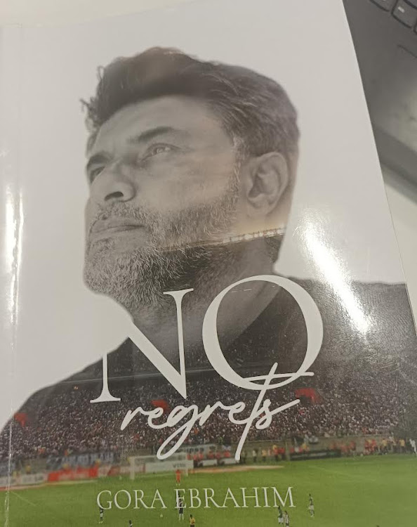 The copy of Gora Ebrahim's book. Ebrahim played for Dynamos, Orlando Pirates and Giant Blackpool in the top flight of SA football in the 1990s.