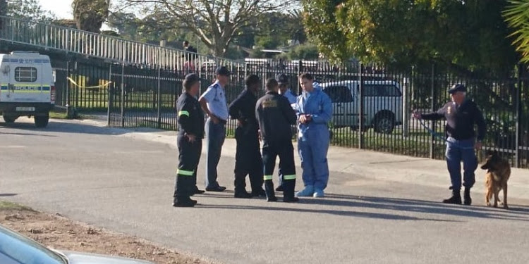 Police outside the St Marks Community School on September 13 2018 following a burglary in which explosives were used to blow open the office safe.