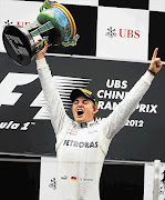 Nico Rosberg of Germany and Mercedes GP on Cloud Nine after winning the Chinese Formula 1 Grand Prix in Shanghai. File photo.