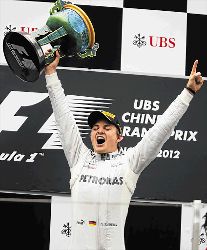 Nico Rosberg of Germany and Mercedes GP on Cloud Nine after winning the Chinese Formula 1 Grand Prix in Shanghai. File photo.