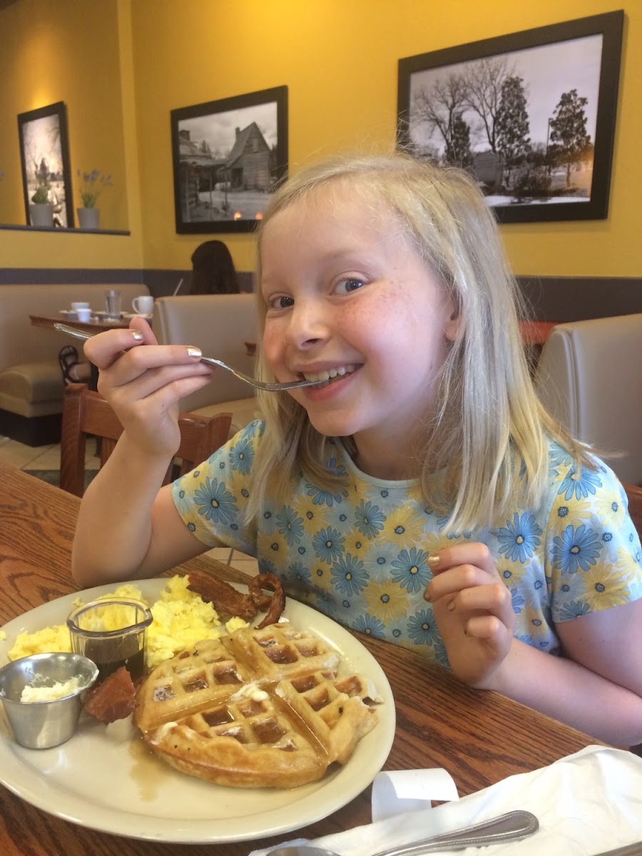 My happy celiac daughter at Four Corners Cafe.