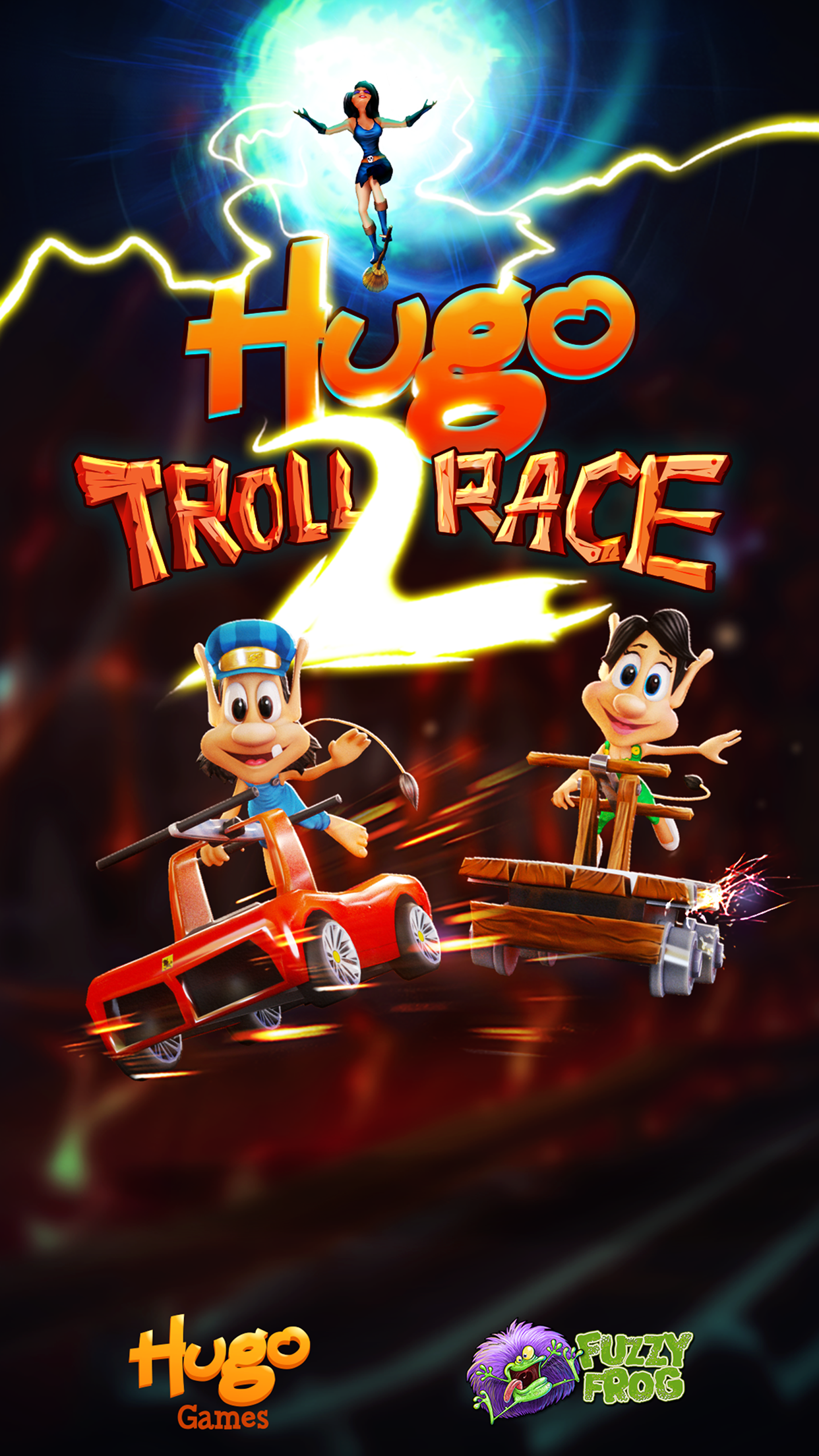 Android application Hugo Troll Race 2: The Daring Rail Rush screenshort