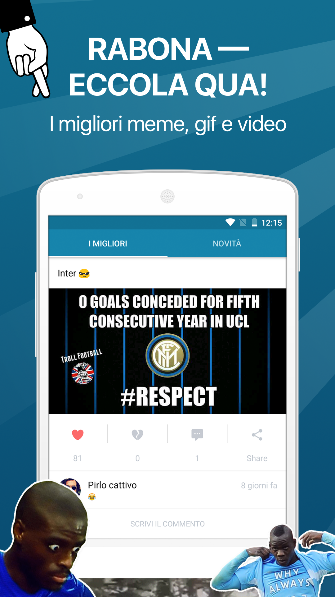Android application Rabona – football memes &amp; gifs screenshort