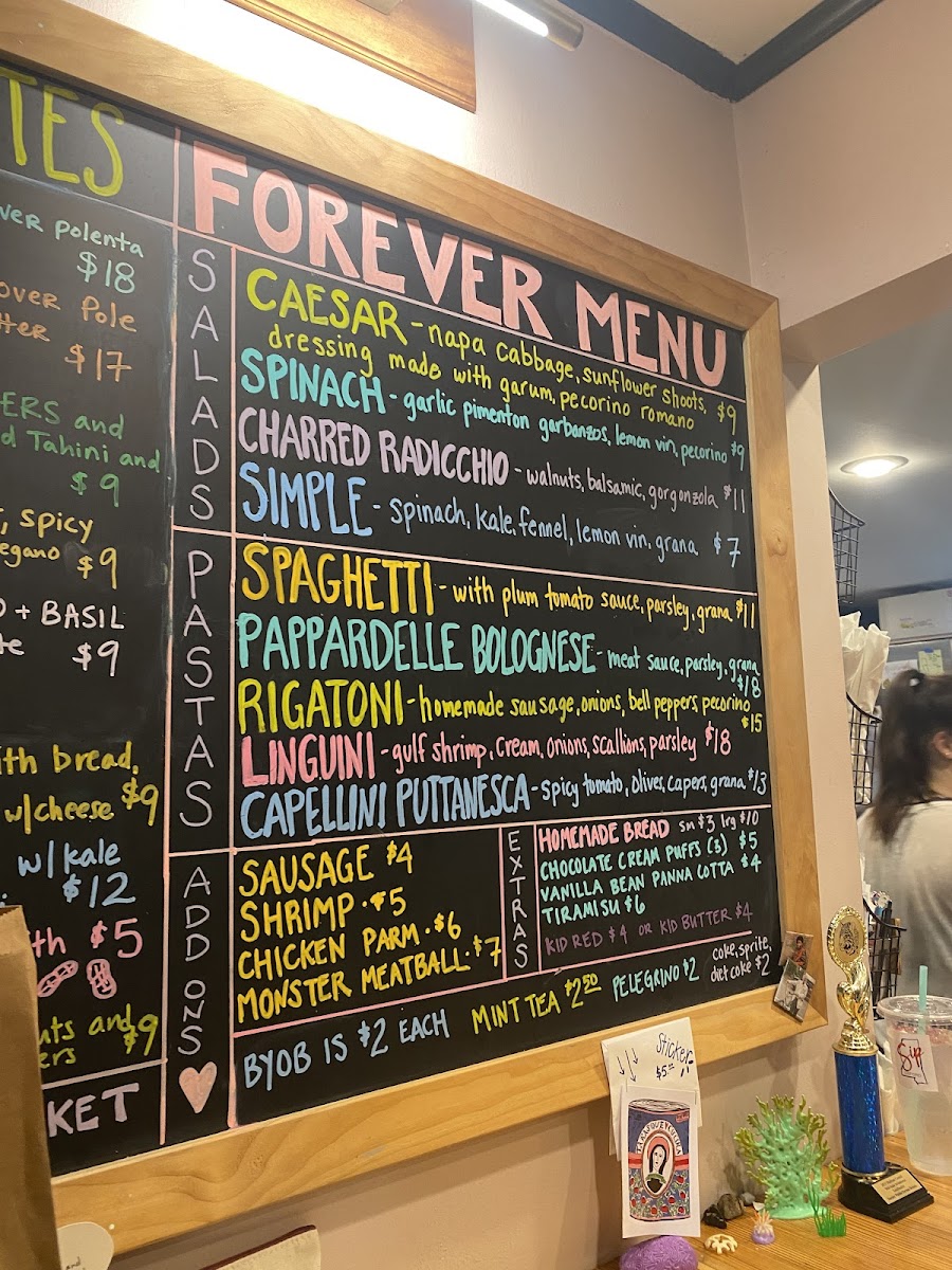 permanent menu items