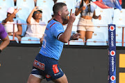 Bulls fullback Willie le Roux after scoring during the United Rugby Championship match against Connacht at Loftus Versfeld.