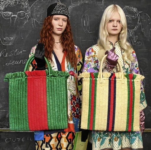 Gucci's all-natural material shoppers.