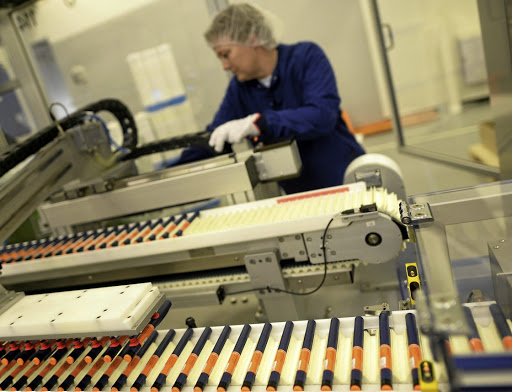 A Novo Nordisk employee works on an insulin production line in a plant in Kalundborg, Denmark. Picture: REUTERS