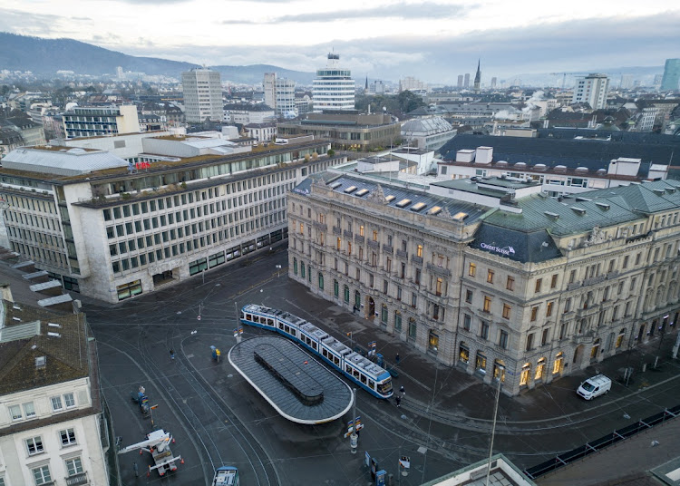 Buildings of Swiss banks UBS and Credit Suisse in Zurich, Switzerland, March 20 2023. Picture: REUTERS/Denis Balibouse