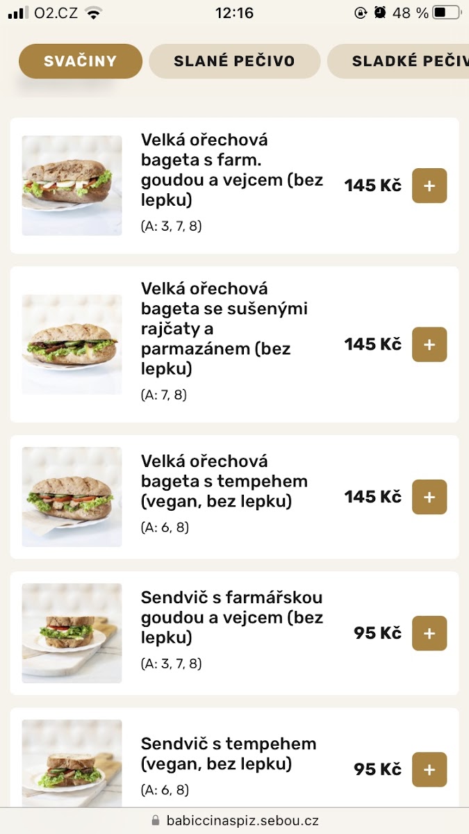 Babiččina spíž gluten-free menu