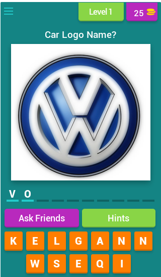 Android application Mega Car Logo Quiz screenshort