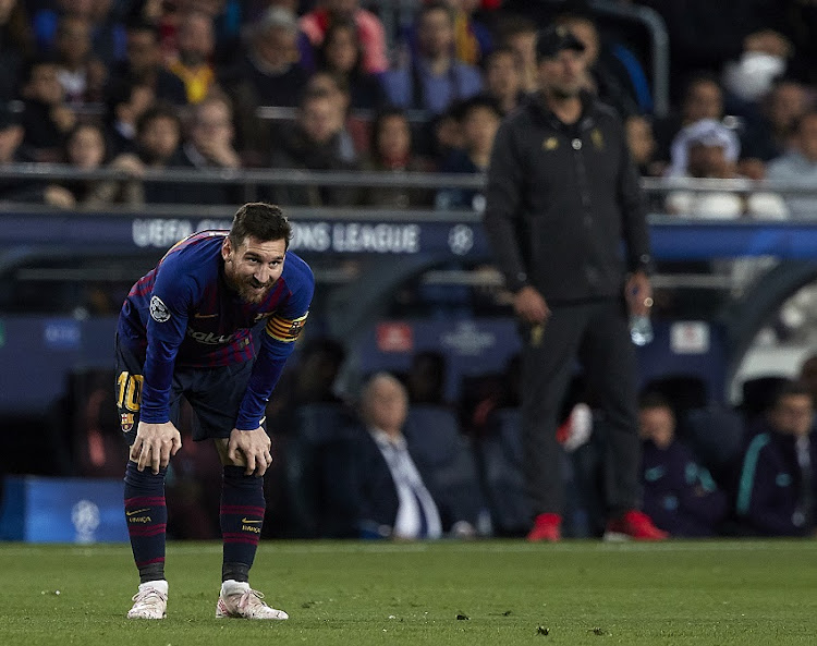 Lionel Messi of FC Barcelona during the UEFA Champions League Semi Final first leg match between Barcelona and Liverpool at the Nou Camp on May 01, 2019 in Barcelona, Spain.