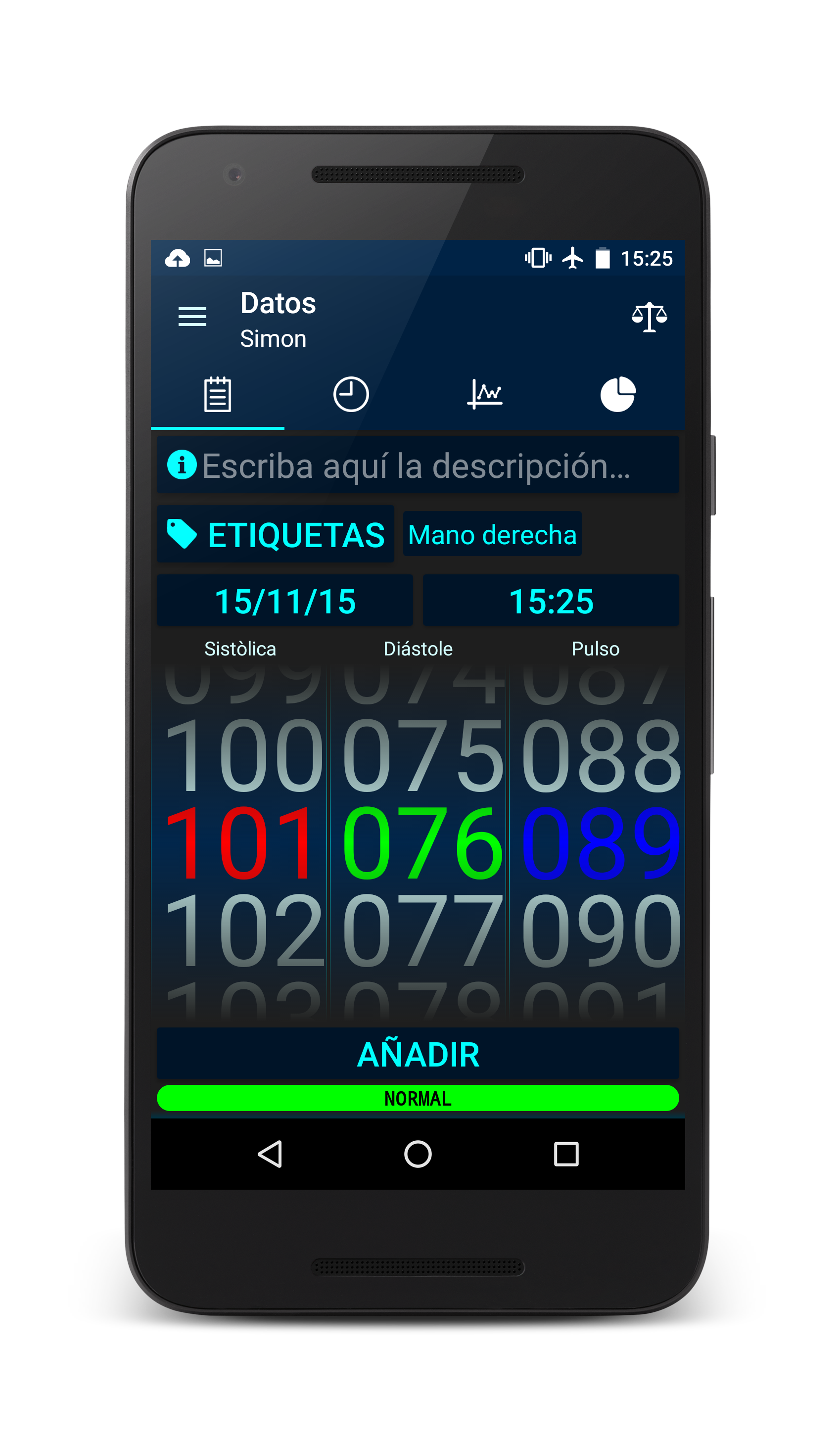 Android application Blood Pressure screenshort