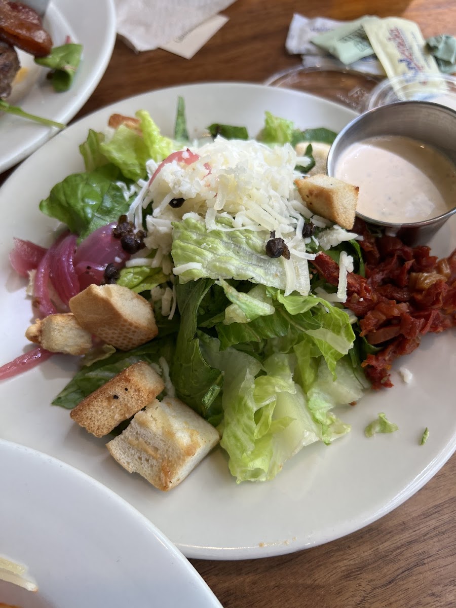 Caesar salad with chipotle caesar dressing
