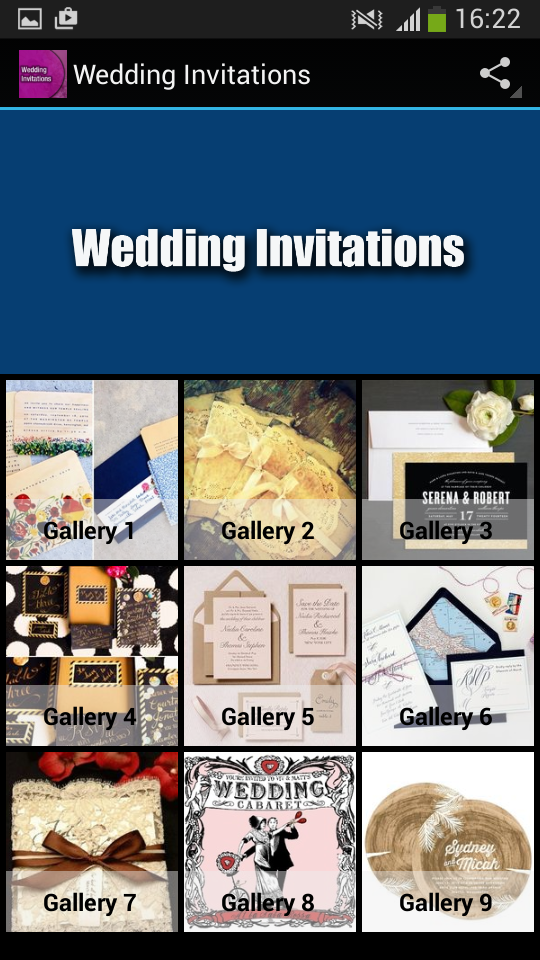 Android application Wedding Invitations screenshort