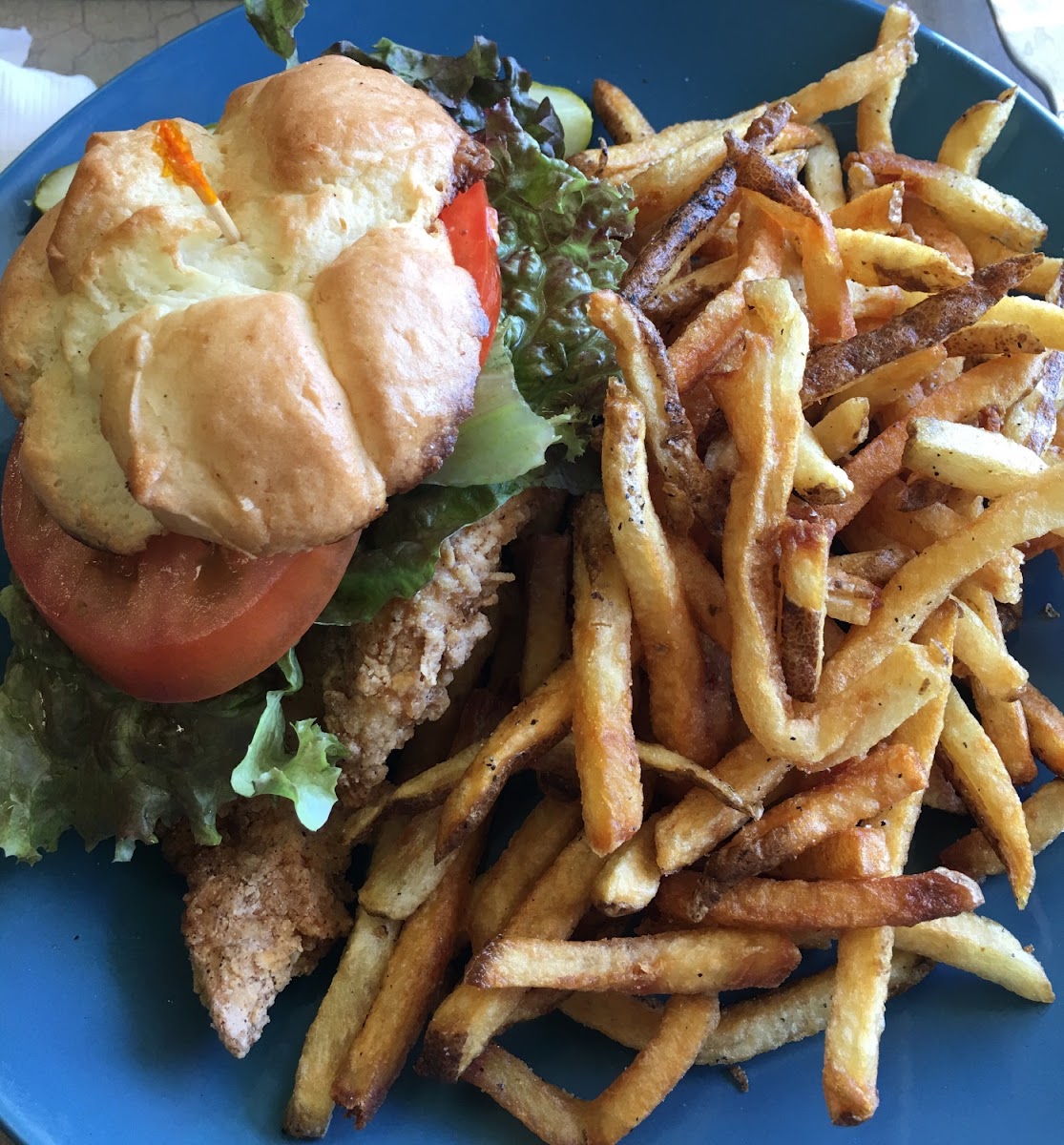 Delicious..... this is the Chicken Fried Chicken sandwich with Fries. Highly recommend this & all of their other menu items.