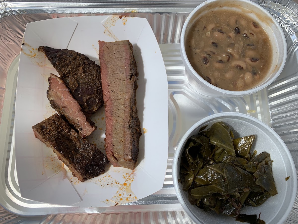 Brisket, black eyed peas & collards