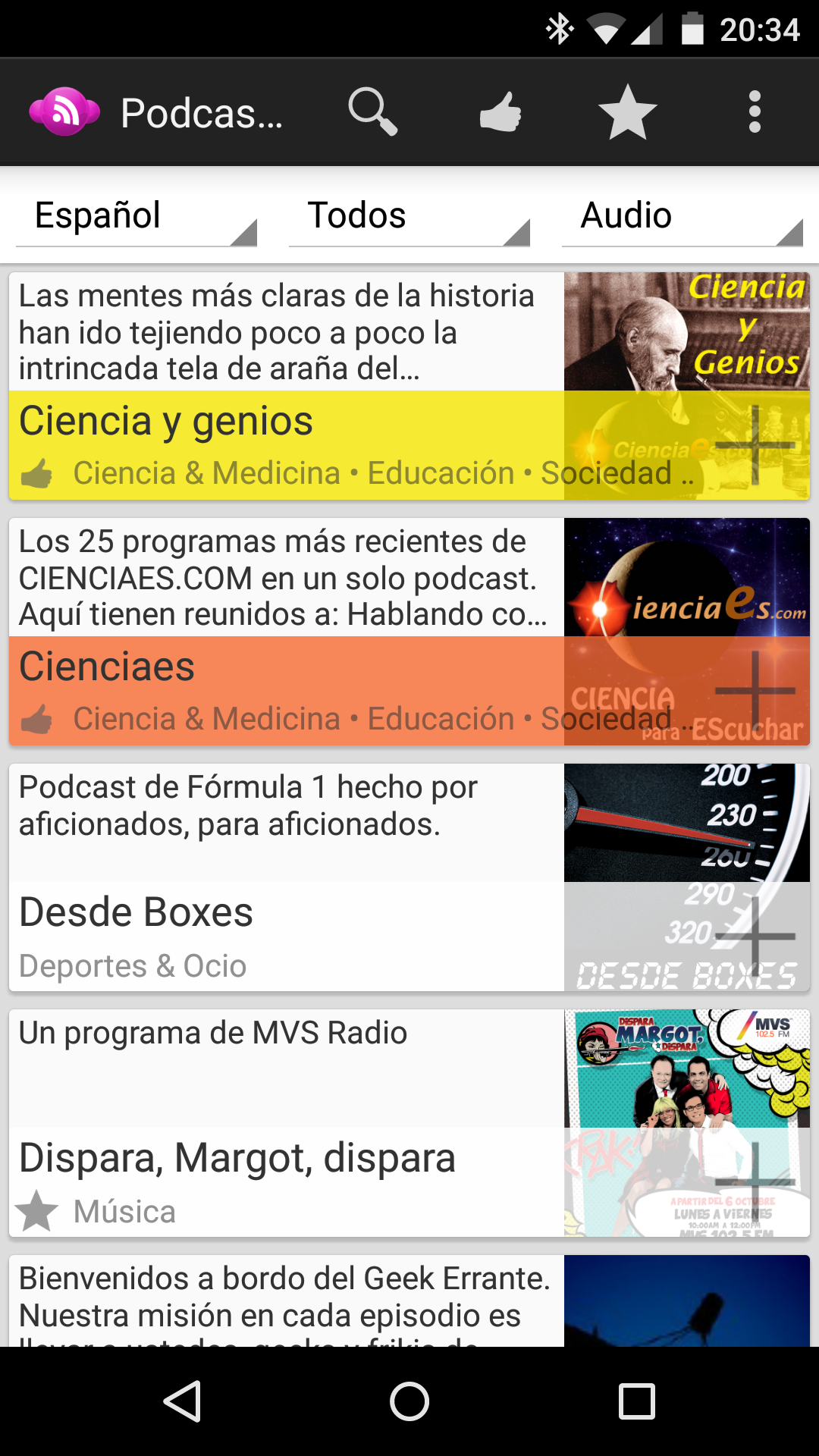 Android application Podcatcher Deluxe screenshort