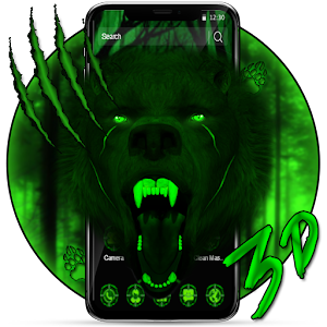 Download 3d Green Neon Bear Theme For PC Windows and Mac