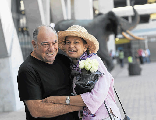 FINDING LOVE AGAIN: Former minister of intelligence services Ronnie Kasrils and his bride-to-be, Amina Frense, in Cape Town yesterday Picture: ESA ALEXANDER