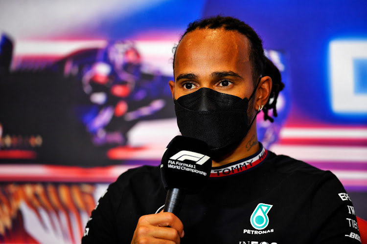 Second placed Lewis Hamilton tafter the F1 Grand Prix of Mexico at Autodromo Hermanos Rodriguez on November 7 2021 in Mexico City.