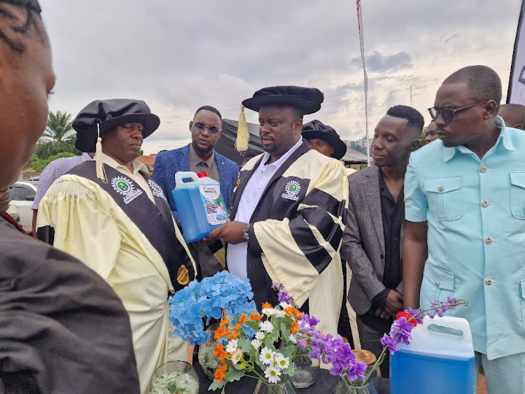 Graduates showcased their skills acquired in soap making at the graduation