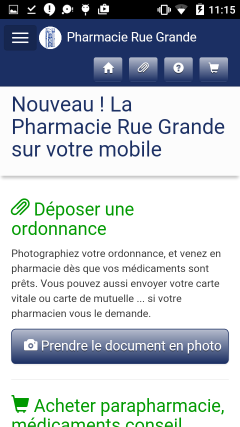 Android application Pharmacie Rue Grande screenshort