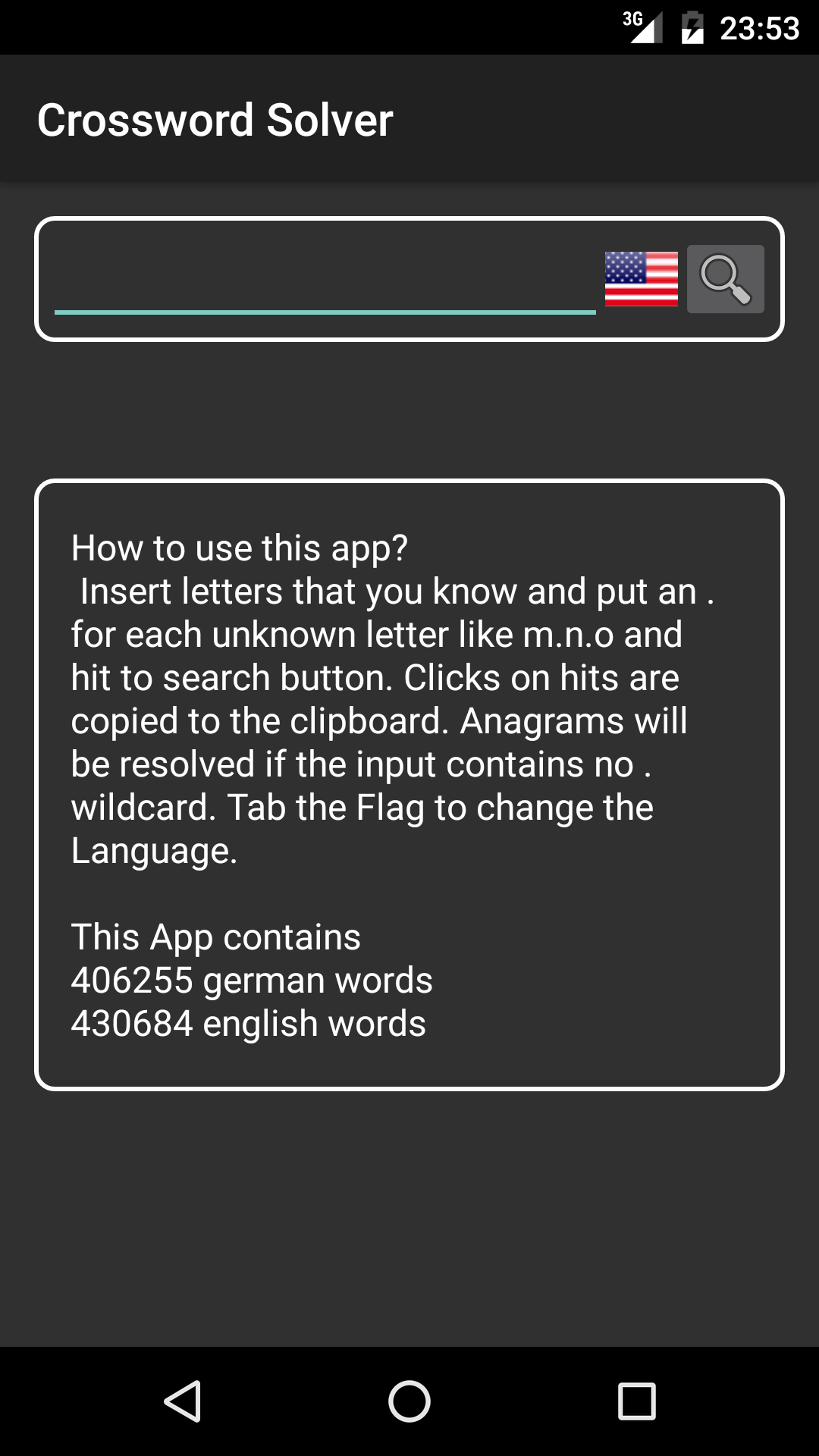 Android application Crossword Solver screenshort