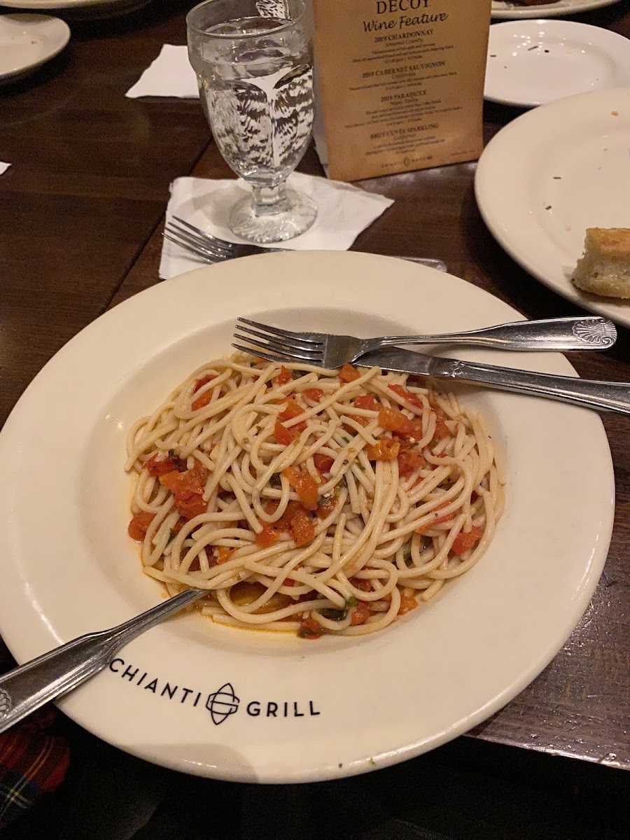 GF spaghetti al fresco (no dairy)