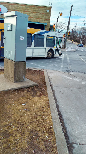 Grey Box Beside Bus Stop
